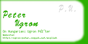 peter ugron business card